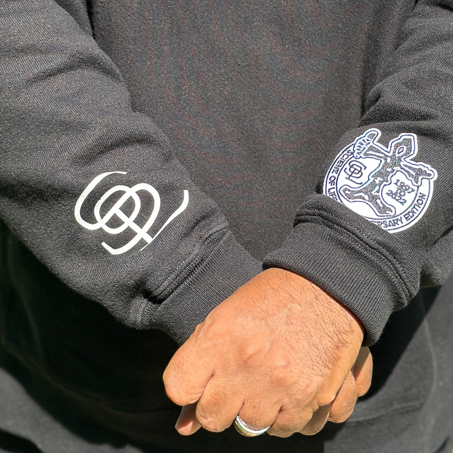 Scienz Of Life Spell Out Crewneck Sweatshirt w/ Chenille Embroidery