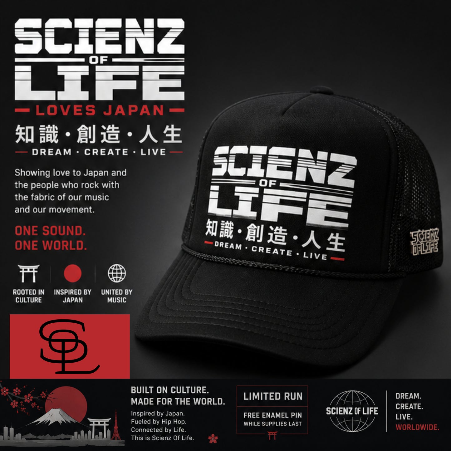 0 Scienz Loves JAPAN Trucker Hat